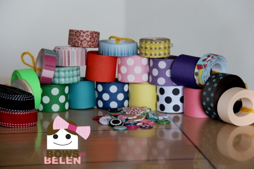 Ribbon grosgrain and cute buttons from Ecuador by Bows by Belen